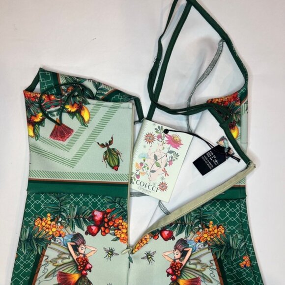 NWT COLCCI Made in Brazil‎ 🇧🇷 V neck Sleeveless Bodycon Floral Midi Dress Sz 4 - Picture 8 of 14